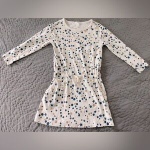 J. Crew CrewCuts Girls’ Stars Moons Dots Drawstring Dress Size XS (4/5) Pockets